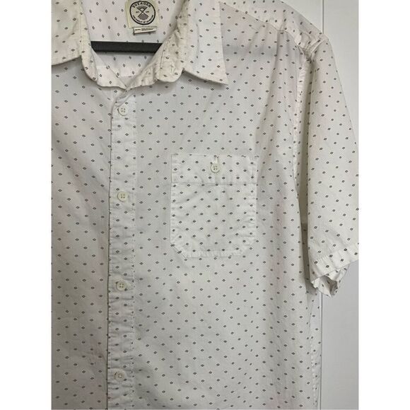 Voyager Mens Size XXL Button Front Shirt White Geometric Print Short Sleeves - Picture 3 of 13